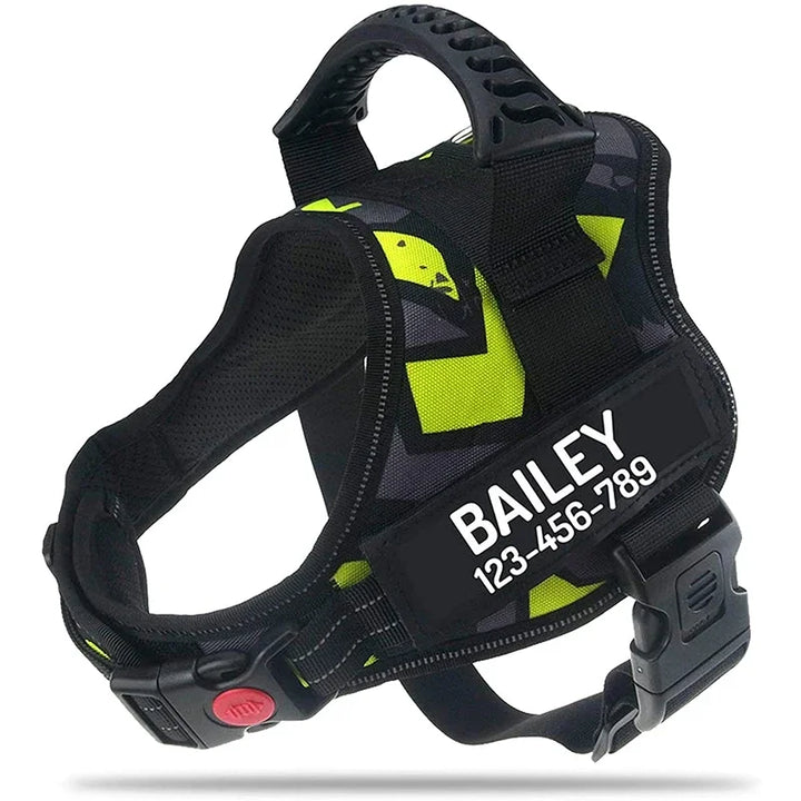 Personalised No Pull Dog Harness with Custom Name and Phone Number Heavy Duty Pet Vest To Prevent Tugging Pulling Choking