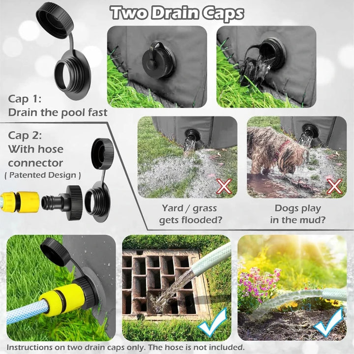 Foldable Bath Tub for Dogs & Cats – 48 Inch Collapsible Pet Pool with Quick-Drain Design, Durable PVC for Puppies/Kids