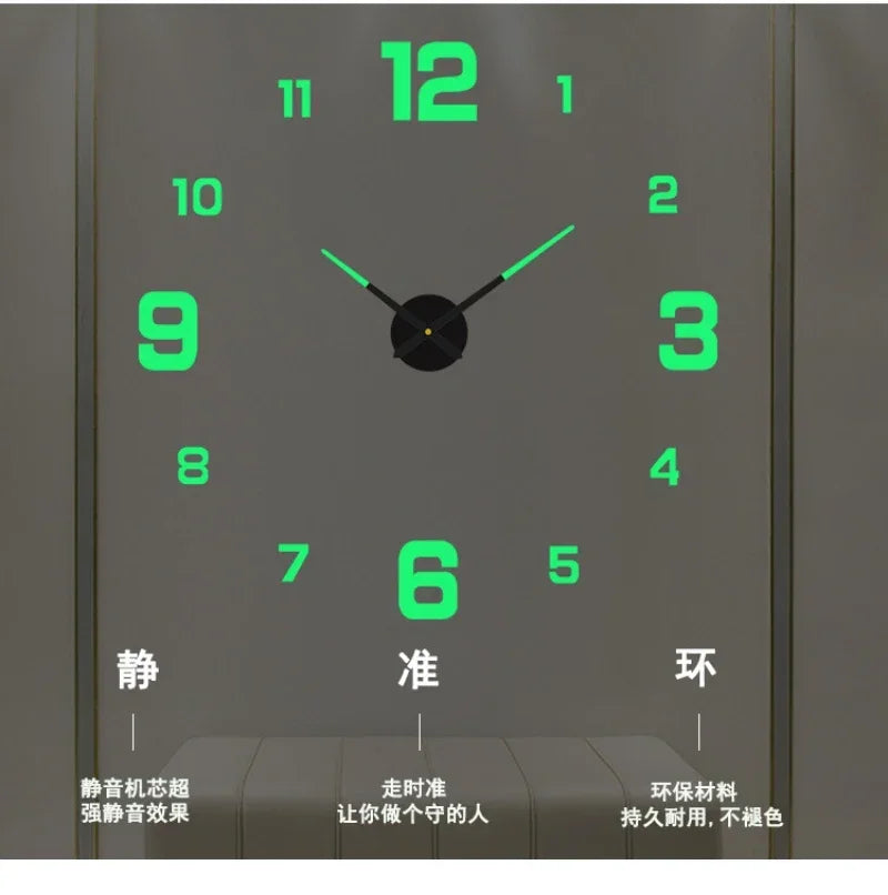 2024 Modern Design Wall Clock 3D DIY Quartz Clocks Fashion Watches Acrylic Mirror Stickers Living Room Home Decor