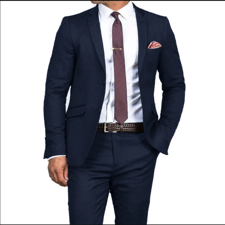 Men's Formal Fit Single breasted Elegant man suit Customized  Casual Business Office Jacket Set of Two Comfortable