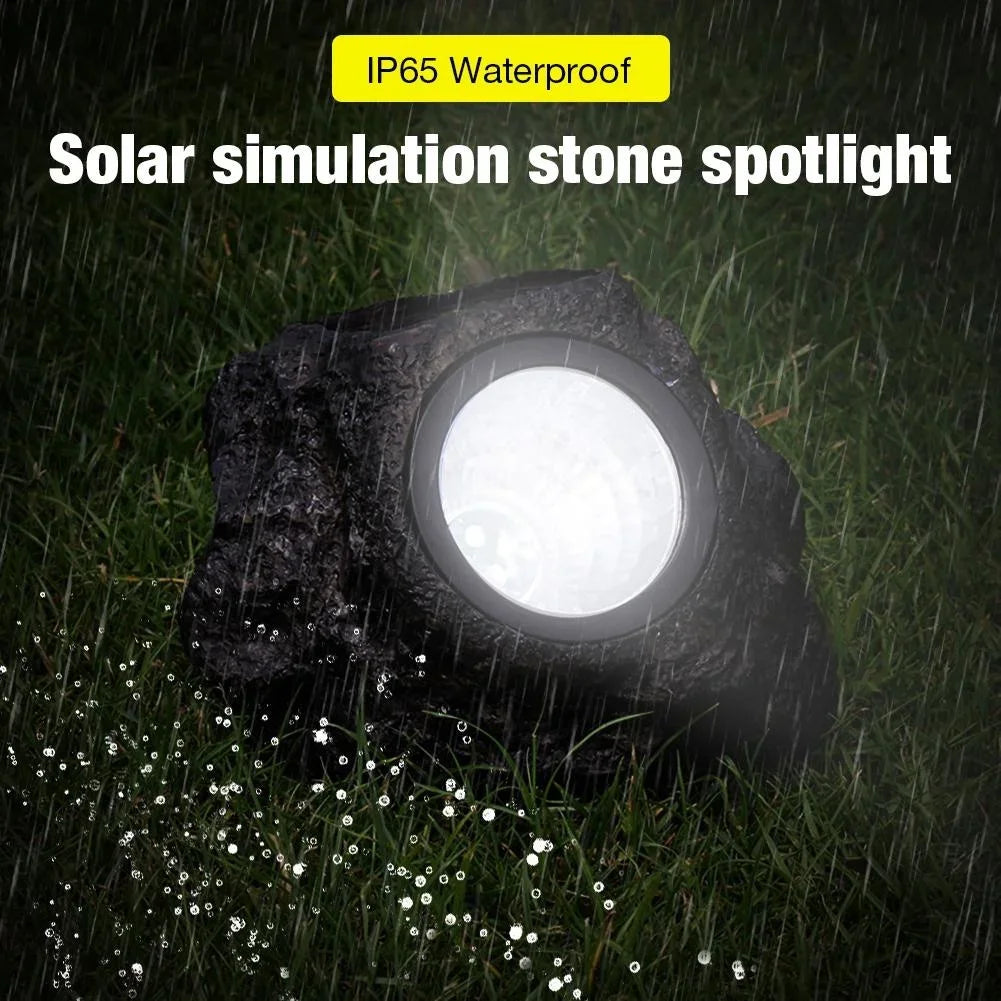 New Solar Outdoor Decorative Atmosphere Stone Light Artificial Stone LED Waterproof Light Suitable for Garden Landscape Road