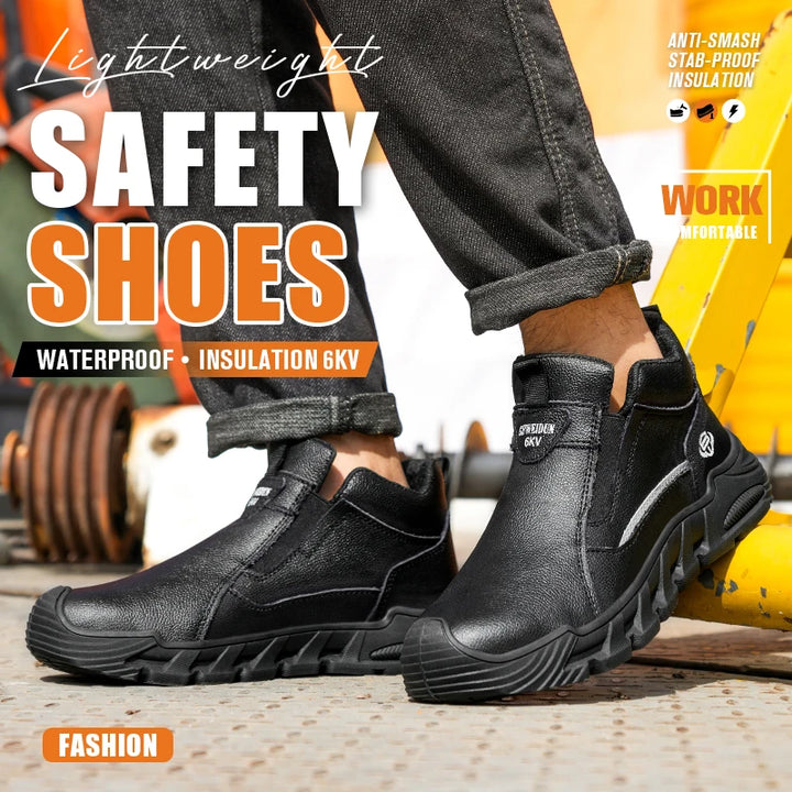 Insulated 6KV Plastic Toe Men's Safety Shoes Anti-impact Puncture-Resistant Work Boots Durable Labor Protection Footwear