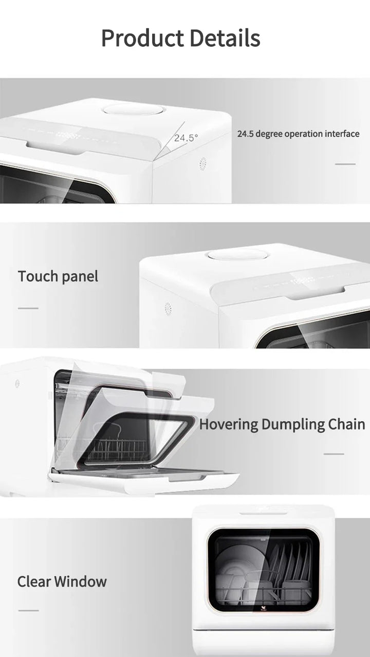Table Dishwasher Automatic Intelligent Fruits And Vegetable Integrated Portable Dishwasher 220V 50Hz Without Installation 4 Sets