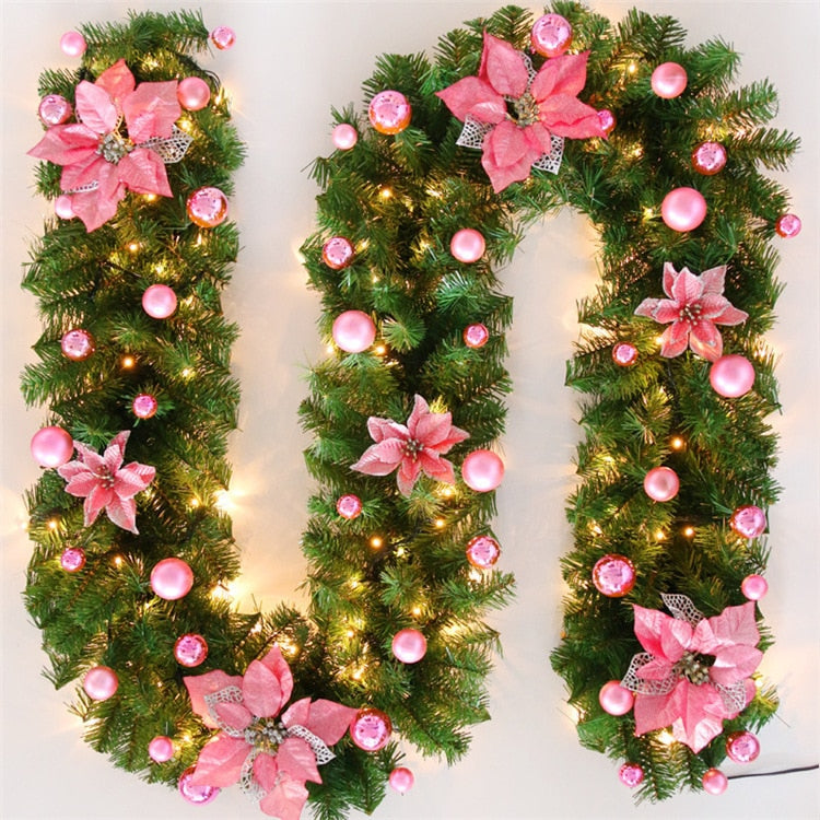 2.7M Luxury Christmas Decorations Garland Decoration Rattan with Lights