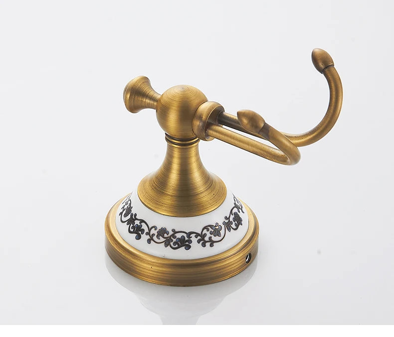 ELLEN Antique Bronze Bathroom Hardware Set Adjust Towel Rack Towel Holder Toilet Paper Holder Robe Hook EL2001A