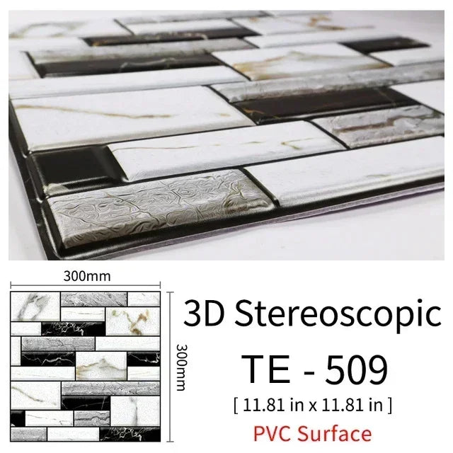 10/20PCS Imitation Brick Tile cobblestone Wall Stickers Water and Oil Proof for Kitchen Restaurant Tea room Relaxation area etc.