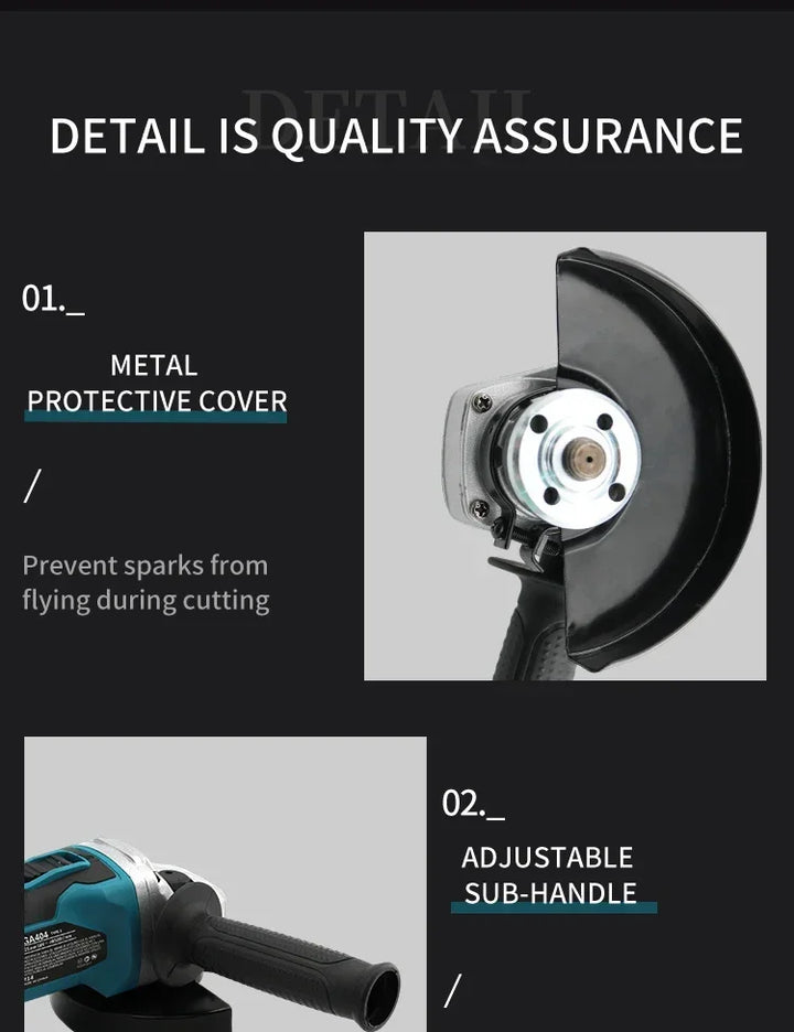 Makita DGA404 18V Brushless Electric Angle Grinder 125mm Cordless Grinder Metal Wood Grinding Polishing Cutting Power Tool