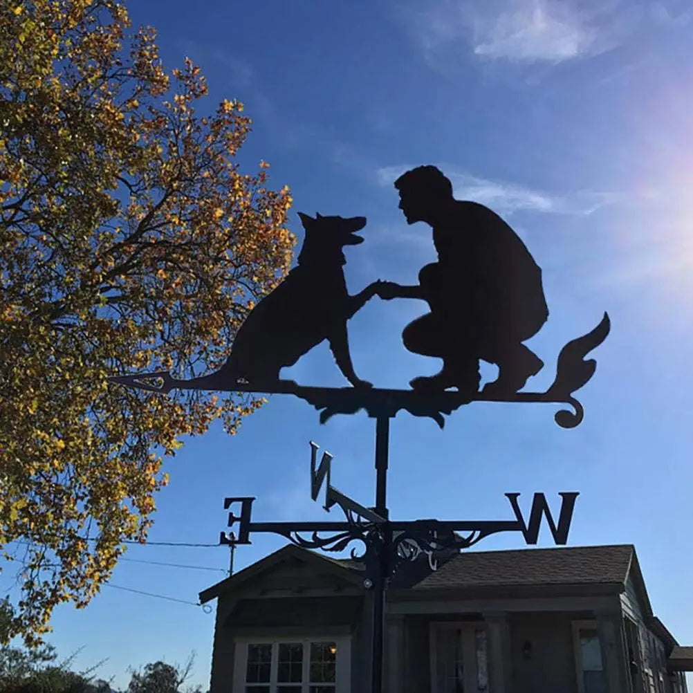 Weathervane, Metal Outdoor Garden Ironwork, Roof Courtyard Garden Decoration, Creative Furniture Chicken, Witch, Housewares New