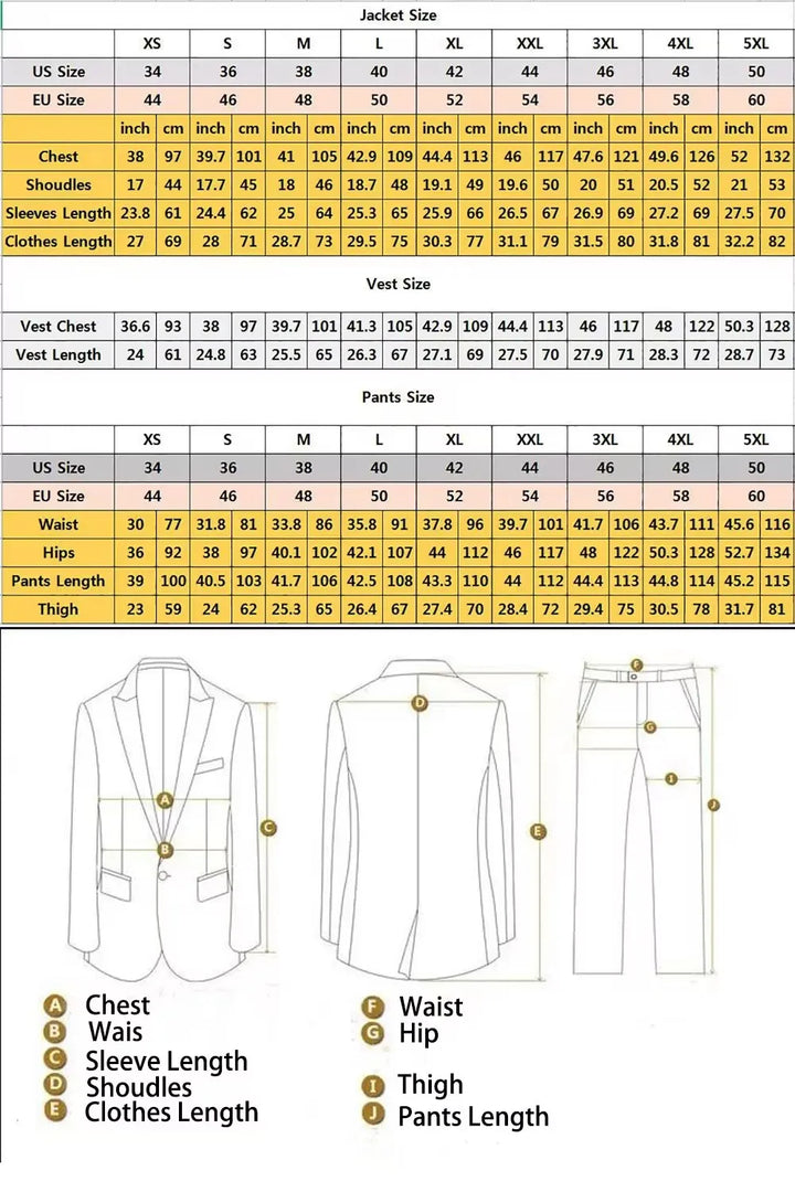 Men's Formal Fit Single breasted Elegant man suit Customized  Casual Business Office Jacket Set of Two Comfortable
