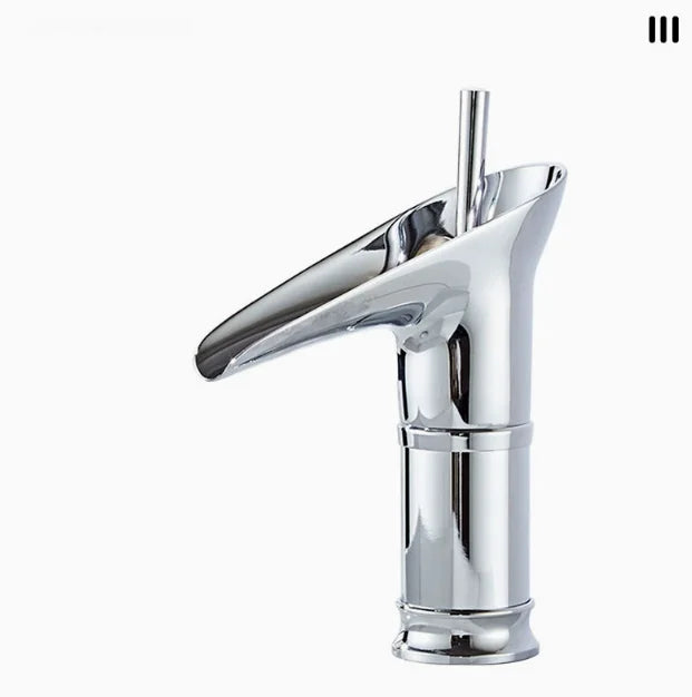 Antique copper washbasin, wine cup faucet, bathroom cabinet, ceramic countertop basin, waterfall cold and hot water faucet