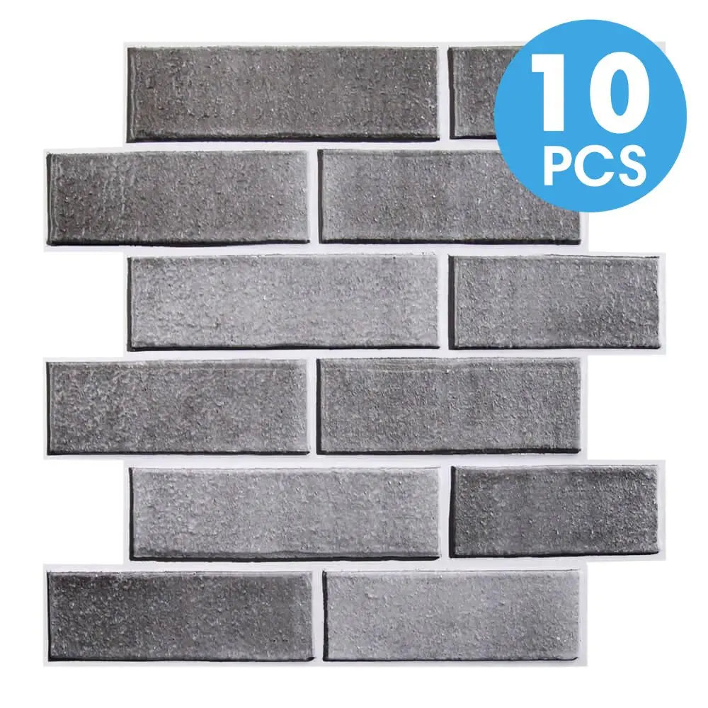 10/20Pcs 3D Faux Brick Peel and Stick PVC Wall Stickers, Waterproof Easy to Install Wall Panels, Interior Wall Decoration