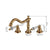 YANKSMART Bathroom Bathtub Retro Spout Golden Polished 3 Pieces Basin Sink Brass Faucets Deck Mounted Cold & Hot Water Mixer Tap