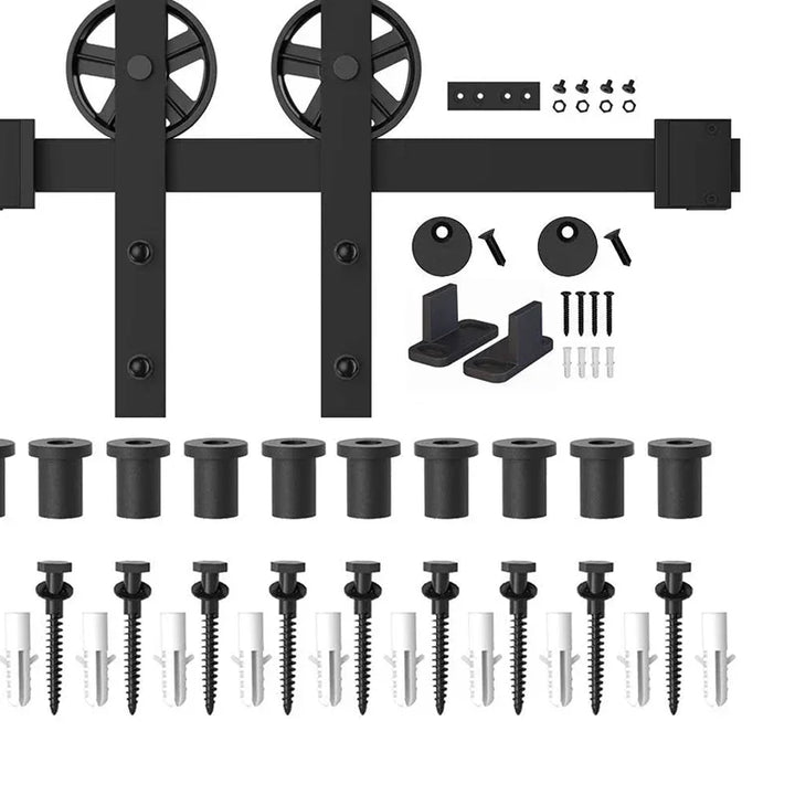 Sliding Barn Door Hardware Hanger Tracks Set, Kitchen Track Kit, Track System, Carbon Steel