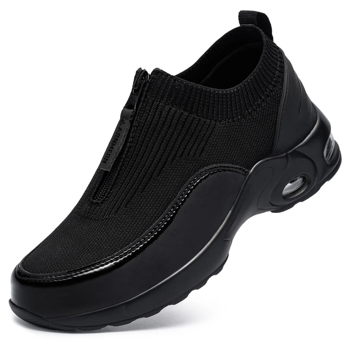 LARNMERN Steel Toe Shoes for Women Air Cushion Lightweight Work Shoes Slip On Safety Sneakers Comfortable