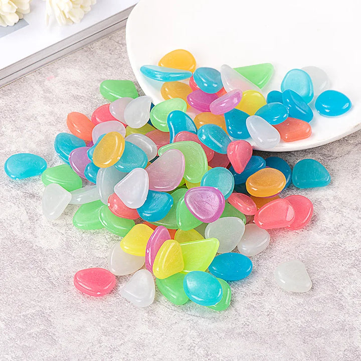 Luminous Pebbles Mix Colorful Glow in The Dark Rocks Outdoor Decor Stones for Fish Tank Planter Garden Yard Walkway Patio