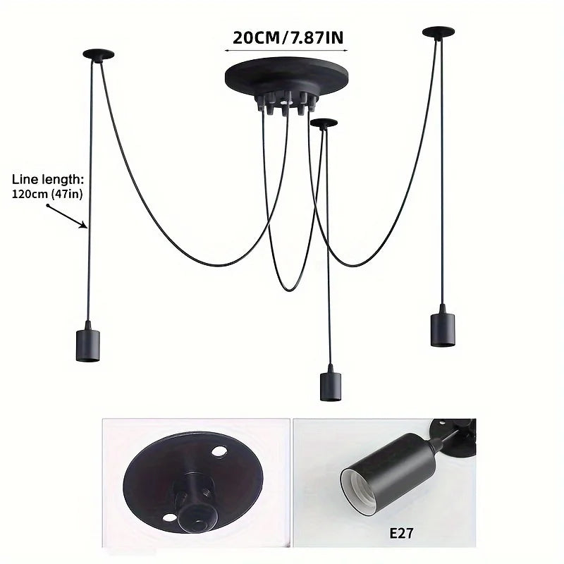 Simple Chandelier Restaurant Clothing Shop Industrial Wind Multi-head Spider Light
