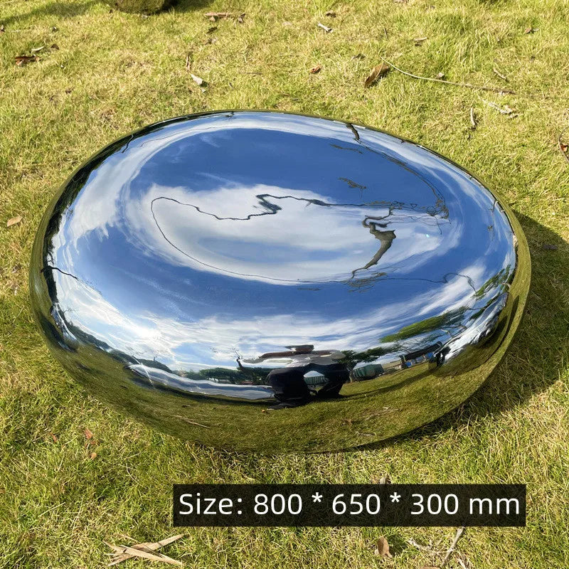 Stainless Steel Mirror Stone Table and Chairs Sculpture, Garden Park, Square Shop, Shopping Mall, Hotel, Art Ornaments