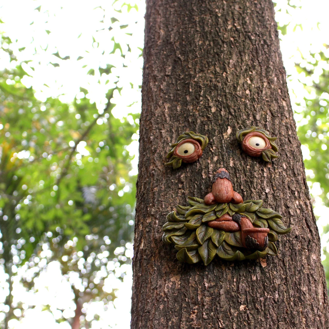 ‌Glowing Resin Tree Face Pipe - Magical Night Light for Outdoor Garden Decor‌