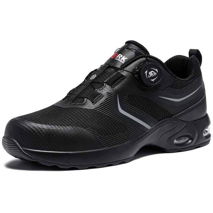 LARNMERN Men's Rotating button Steel Toe Shoes Air Cushioned Safety Shoes Comfortable Breathable To Wear Work Sports Shoes