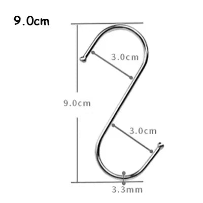 5/10Pcs Stainless Steel S-Shape Hook Multi-function Railing Hanger Clasp Holder Bedroom Kitchen Bathroom Hanging Storage Tools
