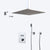 KEMAIDI Bathroom Wall Mount Thermostatic Rainfall Shower Faucet Set Chrome Concealed Shower System Waterfall Tub Spout Mixer Tap