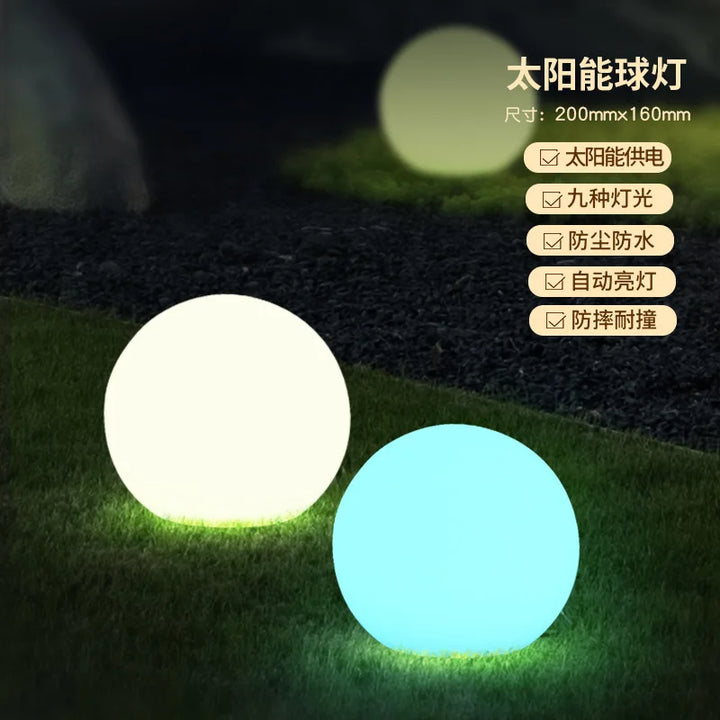 LED Pebble Stone Light Outdoor Camping Lawn Solar Colorful Landscape Light Villa Garden Floor Lamp