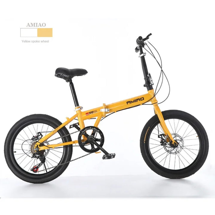 Adult Folding Bicycle Ultra Lightweight Wholesale Student Bicycle Disc Brake Variable Speed Commuting Bike 20 Inches Camping