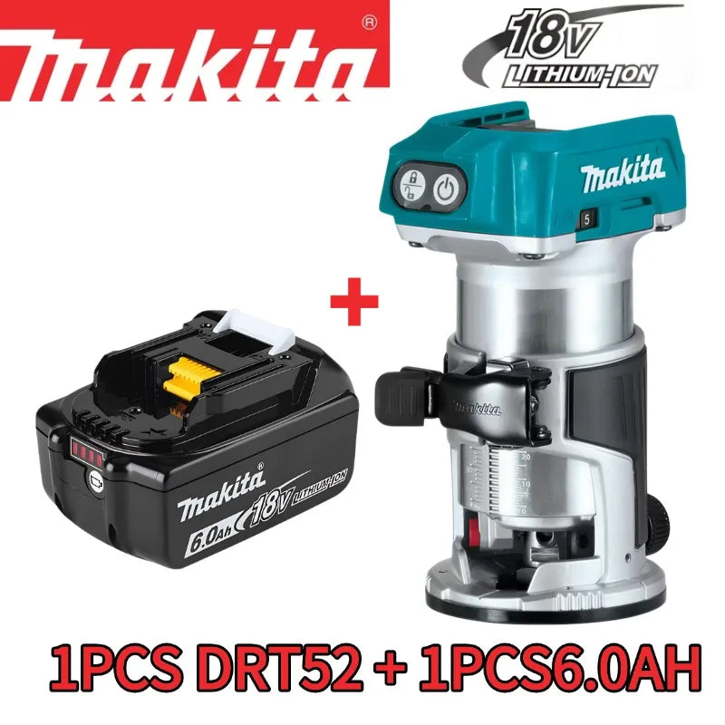 Makita DRT52 Cordless Woodworking Trimmer 18V Slotting Multi-function Electric Wood Milling Woodworking Trimmer 18V Battery