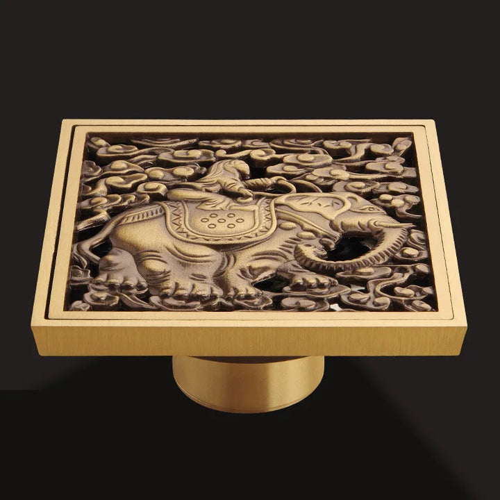 10*10cm Golden Floor Drain  Brass Prevention Odor Thickening Drain Shower Bathroom Drainage Balcony Washing Machine Floor Drain