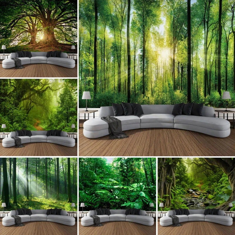 Beautiful Natural Forest Printed Large Wall Tapestry Hanging Bohemian Wall Tapestries Mandala Wall Art Decor