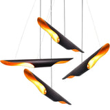 SANDYHA Modern Home Decoration Hanging Chandelier Creative Design Aluminum Tube Oblique Mouth Led Lamp