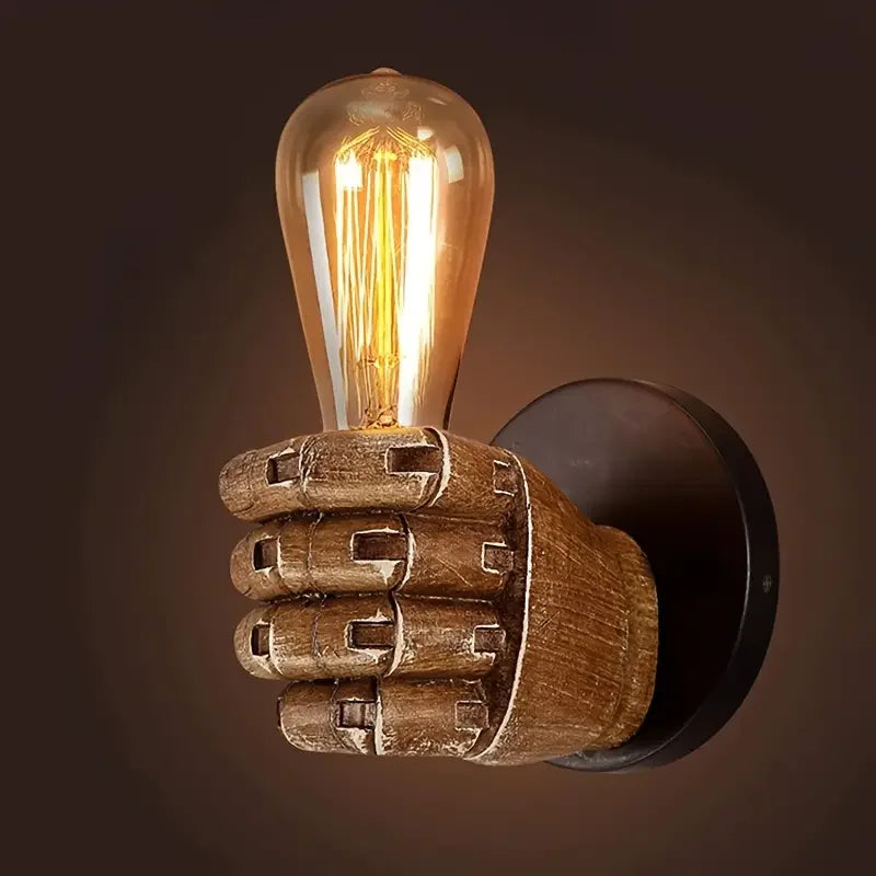 Vintage Wall Lamp Resin Fist lights For Bar Restaurant Coffee Shop Decoration Wall light Left Right Hand Indoor Lighting E27