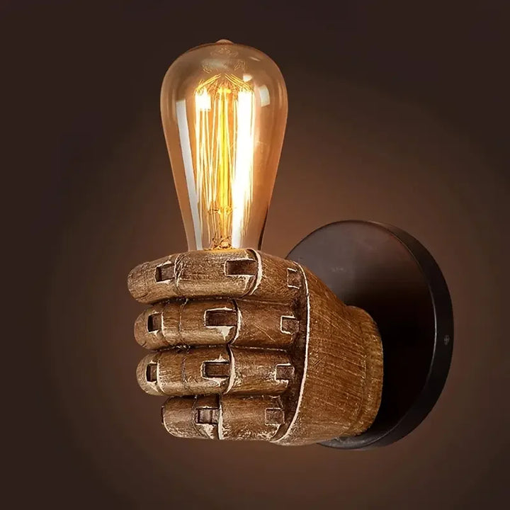 Vintage Wall Lamp Resin Fist lights For Bar Restaurant Coffee Shop Decoration Wall light Left Right Hand Indoor Lighting E27