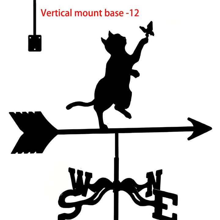 Weather Vane Metal Weathervanes Wind Direction Indicators, Metal Wind Vanes Signs for Roof Mount, Farmhouse Courtyard Decoration