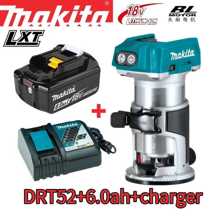 Makita DRT52 Cordless Woodworking Trimmer 18V Slotting Multi-function Electric Wood Milling Woodworking Trimmer 18V Battery