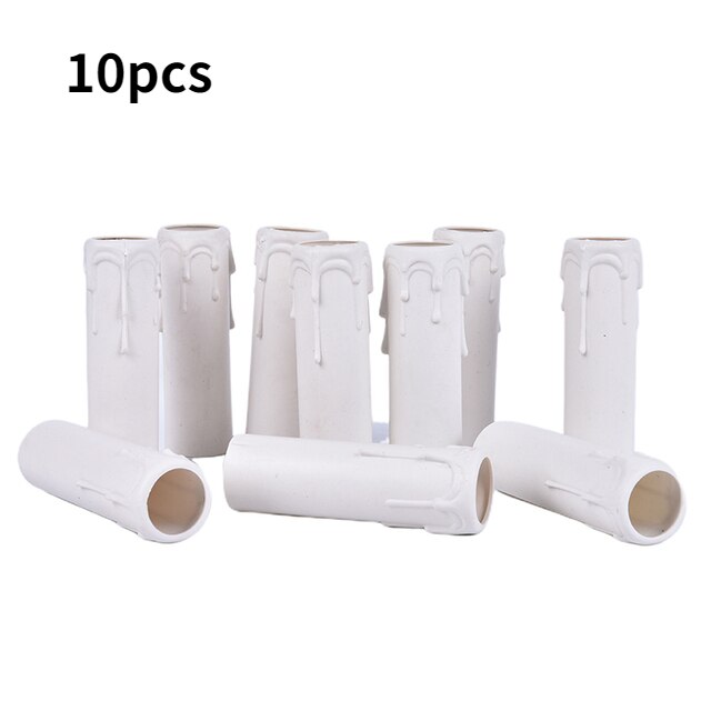 10pcs Candle Lamp Holder Tube Candle Lamp Base Sleeve Candle Shell Cover for E12 Chandelier Wedding Dining Table Home Decoration