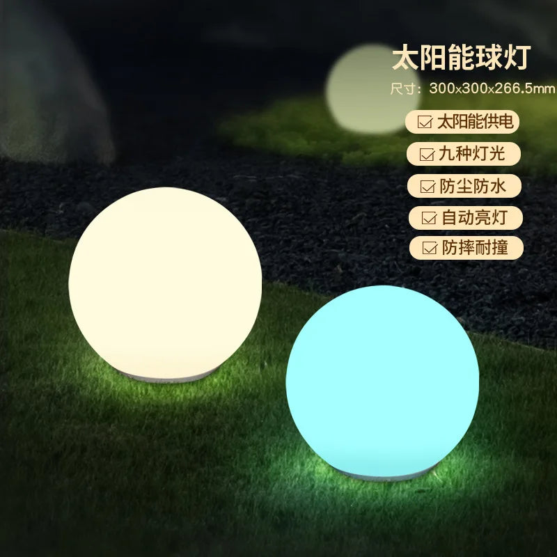 LED Pebble Stone Light Outdoor Camping Lawn Solar Colorful Landscape Light Villa Garden Floor Lamp