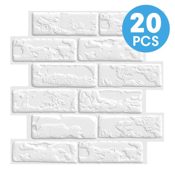 10/20Pcs 3D Faux Brick Peel and Stick PVC Wall Stickers, Waterproof Easy to Install Wall Panels, Interior Wall Decoration
