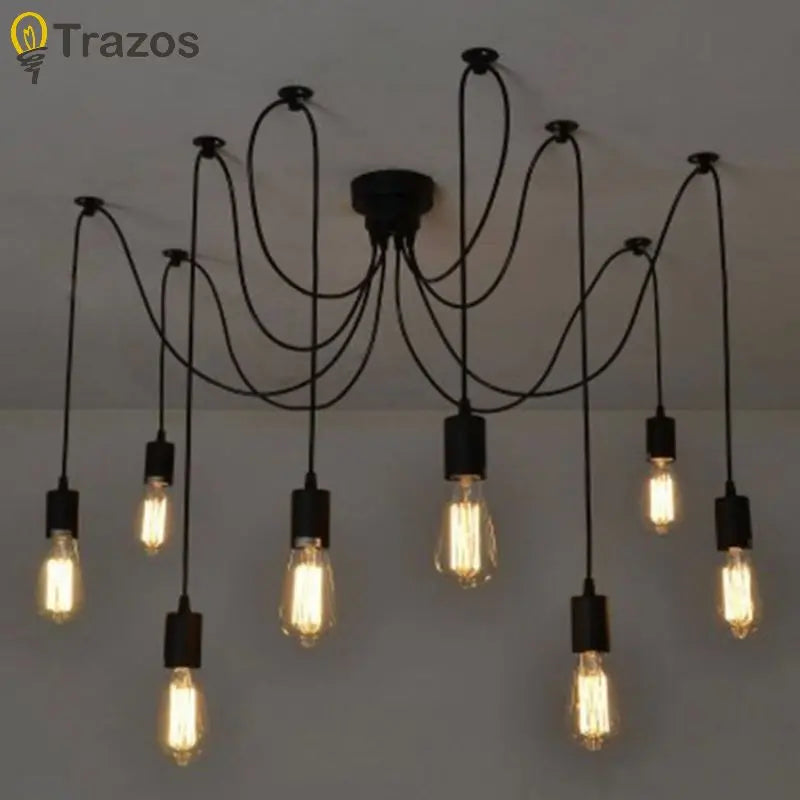 Simple Chandelier Restaurant Clothing Shop Industrial Wind Multi-head Spider Light