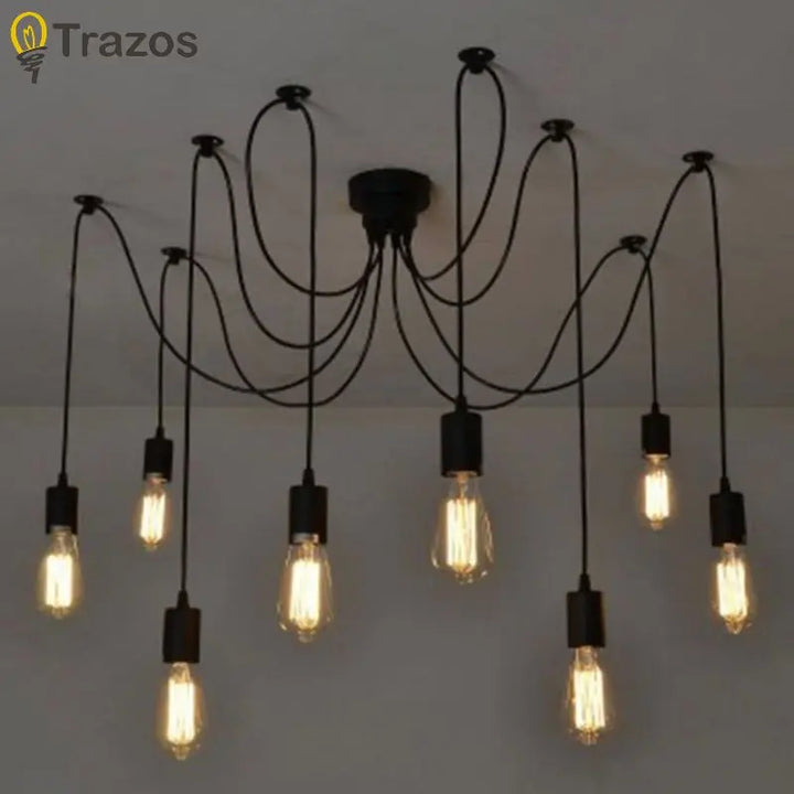 Simple Chandelier Restaurant Clothing Shop Industrial Wind Multi-head Spider Light