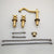 YANKSMART Bathroom Bathtub Retro Spout Golden Polished 3 Pieces Basin Sink Brass Faucets Deck Mounted Cold & Hot Water Mixer Tap
