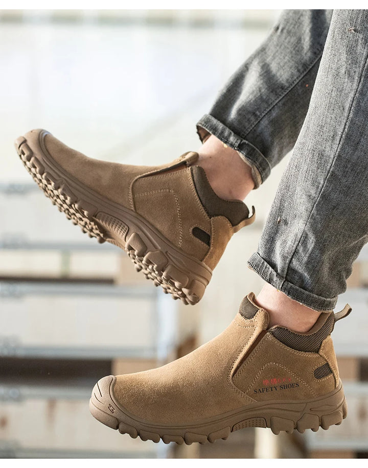 Mens Steel Toe Safety Shoes Breathable Soft Non Slip Work Boots Protective Comfortable Footwear for Men Insulation 6KV Shoes