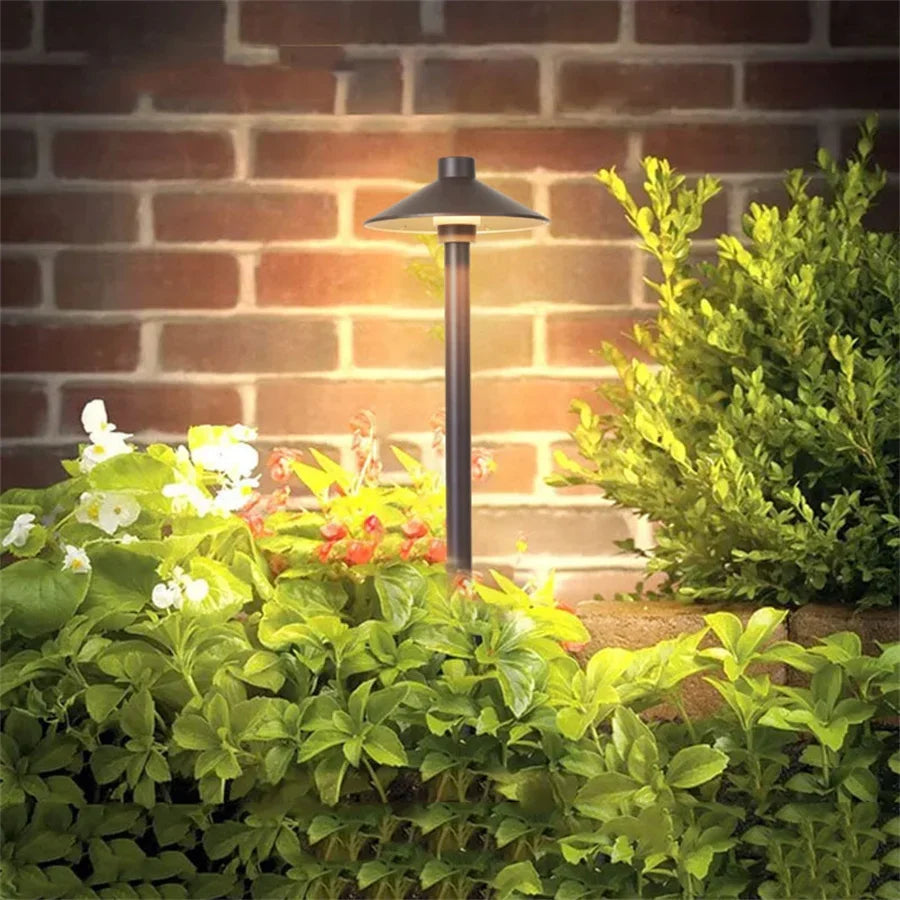 Waterproof Mushroom LED Lawn Light Outdoor Landscape Pathway Post Lamps With insert Aluminum Villa Pole Pillar Lamps