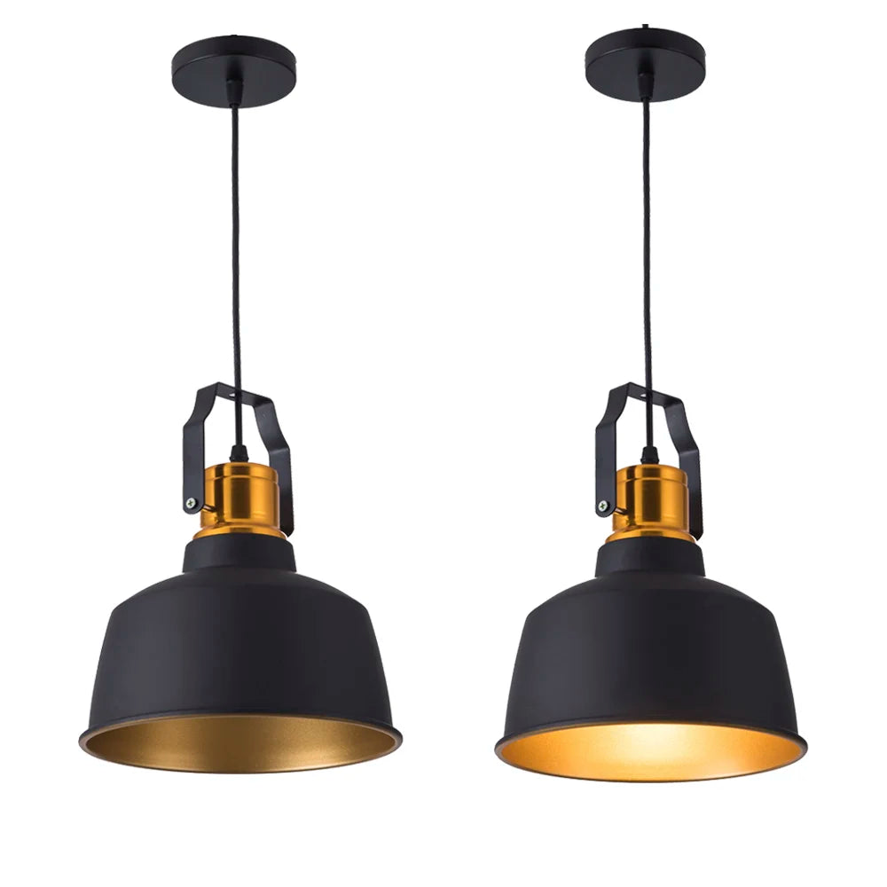 Gold black Led pendant light with E27 lamp base hang lamp modern pendant with AC110V AC220V  high power 12W bright bulb