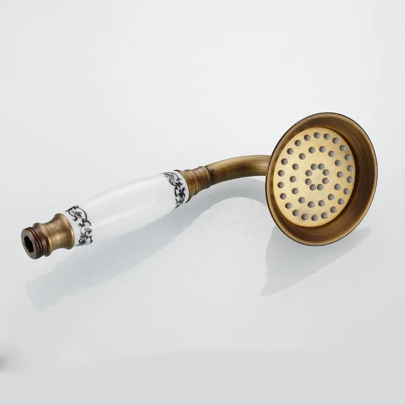 Brass&Porcelain Bathroom Hand Shower Head Rainfall Shower Faucet  Bracket Shower Hose