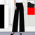 Office Lady Double Chiffon Flare Pants Spring Summer New High Waist Thin Culottes Elastic Loose Split Casual Women Long Trousers