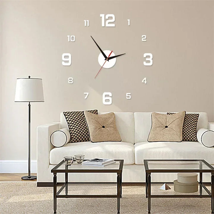 2024 Modern Design Wall Clock 3D DIY Quartz Clocks Fashion Watches Acrylic Mirror Stickers Living Room Home Decor