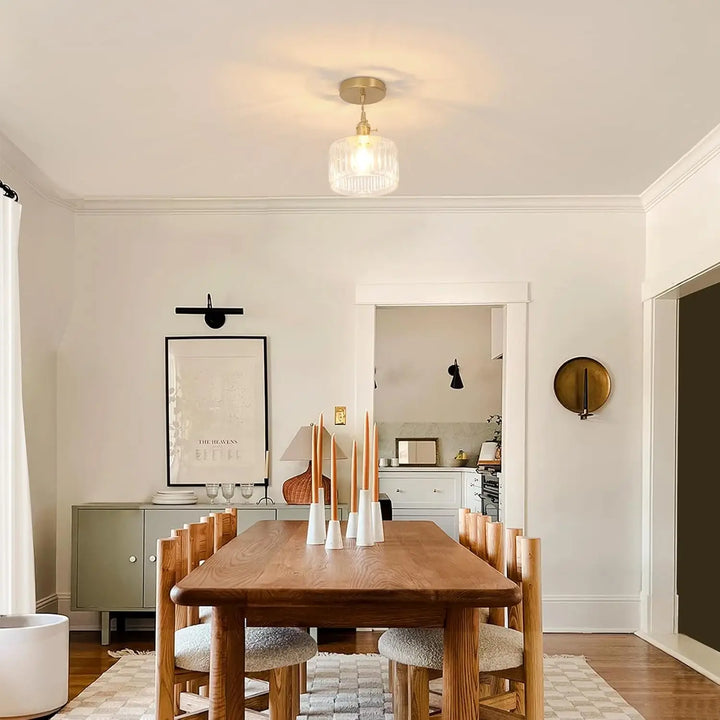 Hanging lamp glass pendant light E27 striped pendant light suitable for dining rooms, kitchens, cafes, bedside pendant lights