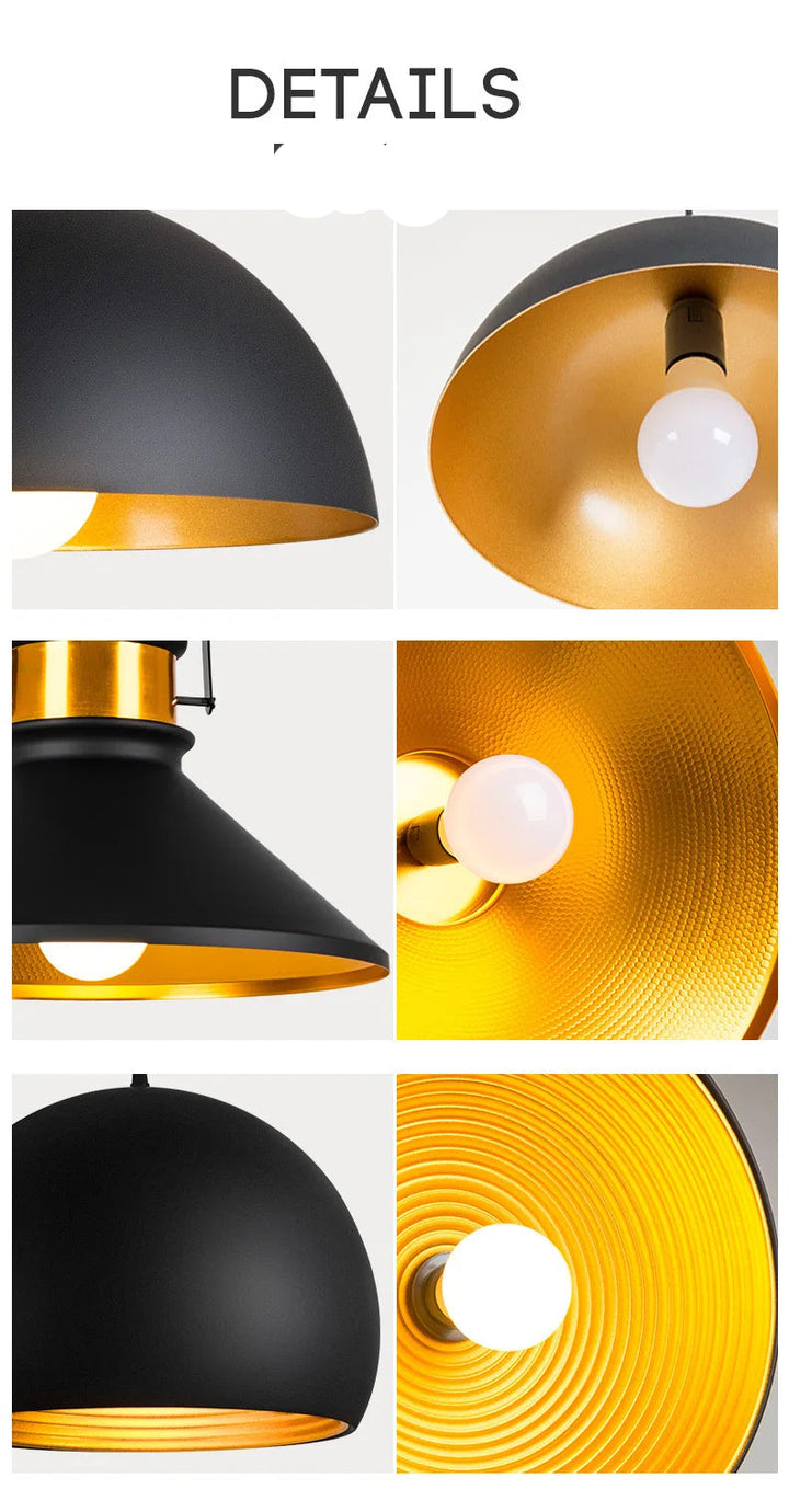Nordic Retro Industrial Black Ceiling Pendant Lamp E27 for Restaurant Dining Table Bar Decorative Lighting Fixture