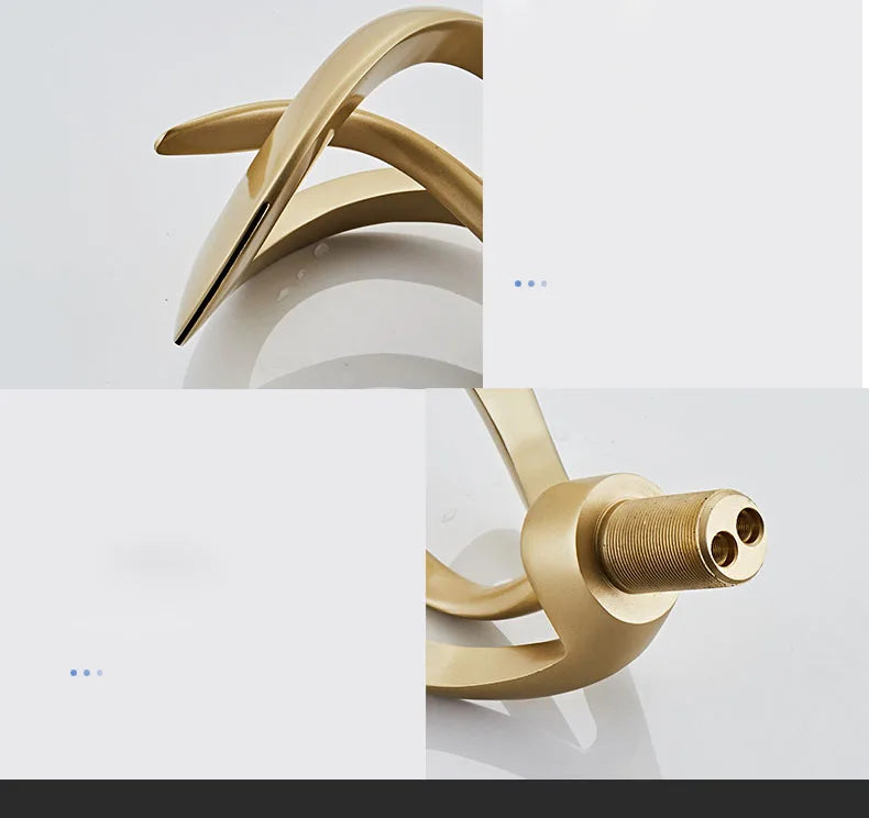 Golden/White Bathroom Basin Faucet Black Bathroom Faucet Brass Creative Grey Sink Mixer Tap Hot & Cold Waterfall Basin Faucet